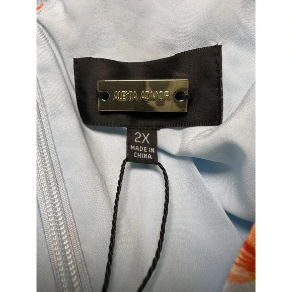 Alexia Admor Womens August Midi Dress Halogen Garden V-neck Plus Size 2X‎ #11 - Picture 7 of 11